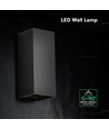 V-Tac 10W LED-vägglampa 3-i-1 - Svart hölje, IP65, upp/ned-ljus, inkl. ljuskälla