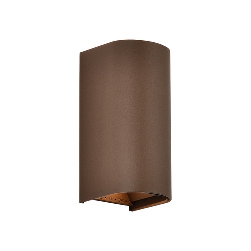 10W LED-vägglampa 3-i-1 - Cortenfärgad finish, IP65, upp/ned-ljus, inkl. ljuskälla