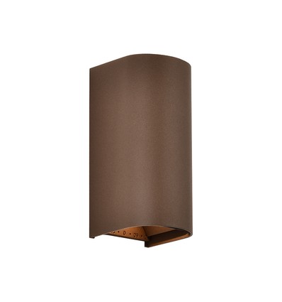10W LED-vägglampa 3-i-1 - Cortenfärgad finish, IP65, upp/ned-ljus, inkl. ljuskälla