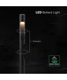 V-Tac 11W LED trädgårdslampa - Svart, IP65, 3000K, Cree chip, 6 års garanti