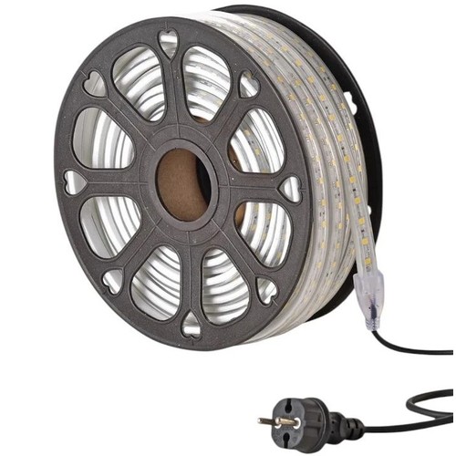 50m arbetsbelysning LED-strip - 230V, IP65, 1500 lm/m, 12W/m, 4000K, Byggbelysning