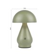 Laddningsbar LED-bordslampa - Grön, Ø15cm, 22cm hög, touch-dimbar, 3i1, IP20 inomhus