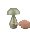 Laddningsbar LED-bordslampa - Grön, Ø15cm, 22cm hög, touch-dimbar, 3i1, IP20 inomhus