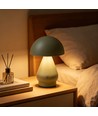 Laddningsbar LED-bordslampa - Grön, Ø15cm, 22cm hög, touch-dimbar, 3i1, IP20 inomhus
