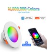 6-pack RGB+CCT Smart Home downlight - 5W LED, Bluetooth, fjärrkontroll, funkar med Google Home och Alexa