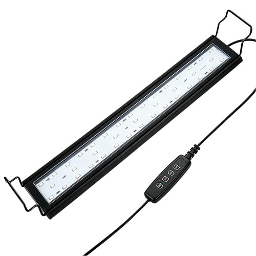 60-80 cm akvarie armatur - 18W LED, hvid/blå/rød/grønn/lilla, justerbar længde, IP66