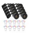 10-pack Wifi downlight Inno88 - Inkl. Smart Home GU10-lampor, svart, IP44, godkänd för isolering
