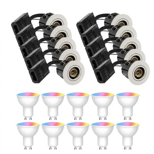 10-pack Wifi downlight Inno88 - Inkl. Smart home GU10 lampor, vit, IP44, godkänd i isolering