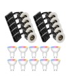 10-pack Wifi downlight Inno88 - Inkl. Smart home GU10 lampor, vit, IP44, godkänd i isolering