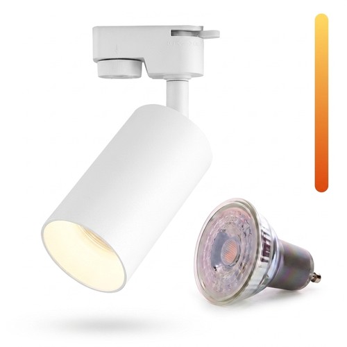 Dim to warm GU10 skenspot - Inklusive 6W Dimtowarm glödlampa, Vit, 1-fas, 1F2W