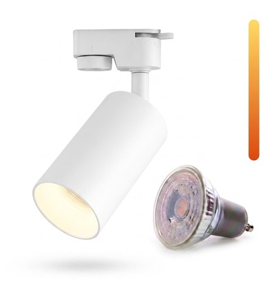 Dim to warm GU10 skenspot - Inklusive 6W Dimtowarm glödlampa, Vit, 1-fas, 1F2W