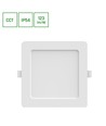 18W Dure 3 kvadratisk LED-taklampa - CCT, IP54, 17x17 cm, vit kant, 110 grader
