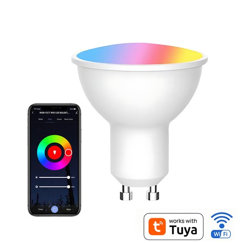 V-Tac 5W Smart Home LED lampa - Tuya/Smart Life, fungerar med Google Home, Alexa och smartphones, GU10 Spot