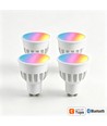 4x GU10 5W Smart Home LED-lampa - Bluetooth, 6,6 cm, fungerar med Google Home, Alexa och smartphone