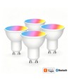 4x GU10 5W Smart Home LED-lampa - Bluetooth, RGB+CCT, Tuya/Smart Life