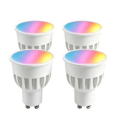 4x GU10 5W Smart Home LED-lampa - Bluetooth, 6,6 cm, fungerar med Google Home, Alexa och smartphone
