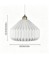 E27 pendellampa keramik - Vit, 2m sladd, Ø27x23cm, IP20, utan ljuskälla