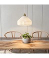 E27 pendellampa keramik - Vit, 2m sladd, Ø27x23cm, IP20, utan ljuskälla
