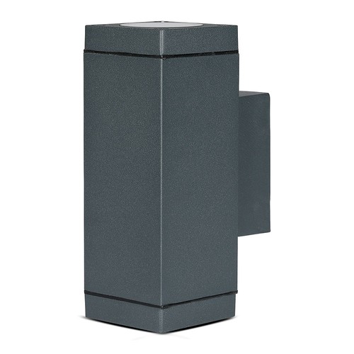 GU10 vägglampa med upp/ned-ljus - IP44 utomhus, mörkgrå, utan ljuskälla