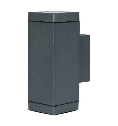 GU10 vägglampa med upp/ned-ljus - IP44 utomhus, mörkgrå, utan ljuskälla