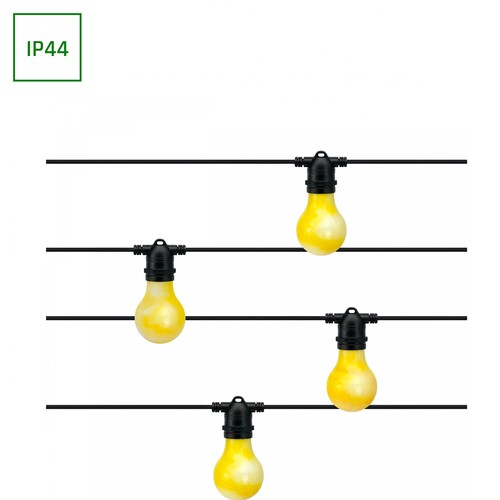 10m solcellsljusslinga Aura - 10xG40, IP44, 2700K, inkl. fjärrkontroll