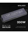 200W / 12V DC strömförsörjning för LED-strips - 16.6A, IP67 vattentät