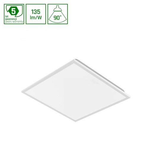 60x60 LED-panel, 40W, UGR19 - DALI-dimbar, 90°, vit ram, neutralvit