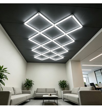 320W RA92 Hexagon LED 14 fält komplett set - Inkl. strömanslutning