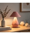 Laddningsbar LED bordslampa - Rosa, Ø16cm, 21,5cm hög, touch dimbar, 3-i-1, IP20 inomhus