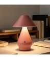 Laddningsbar LED bordslampa - Rosa, Ø16cm, 21,5cm hög, touch dimbar, 3-i-1, IP20 inomhus