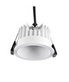 10W Ø8,5cm infälld spotlight dimbar RA99 - IP54, hål: Ø7,5 cm, mått: Ø8,5 cm, vit kant