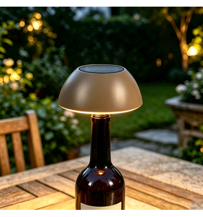 Laddningsbar LED flasklampa - Kaffefärgad, CCT, touch dimbar, IP54 utomhus
