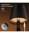 Laddningsbar LED flasklampa - Svart, touch dimbar, 3-i-1, IP20 inomhus