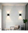 2W vägglampa - IP65, svart, upp/ner, utomhus, inkl. ljuskälla