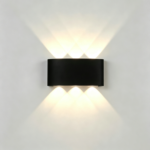 6W CUBIC PRO vägglampa - IP65, svart, vidarekoppling, justerbar, fyrkantig, upp/ner, utomhus, inkl. ljuskälla