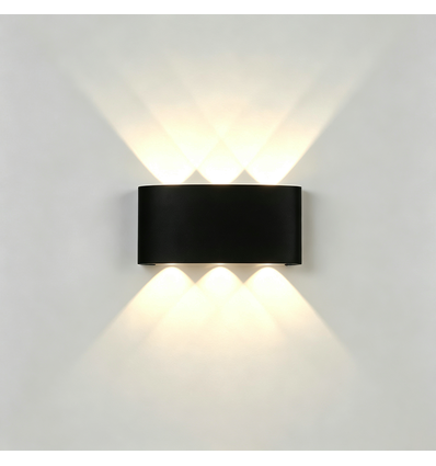 6W CUBIC PRO vägglampa - IP65, svart, vidarekoppling, justerbar, fyrkantig, upp/ner, utomhus, inkl. ljuskälla