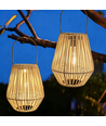 Solar Rattan Lanterna – Bohemisk trädgårdslampa med automatisk tänd/släck, IP44