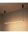Svart matbordslampa 126cm - 18W LED, 2800K, inkl. vajerupphäng