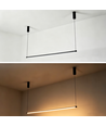 Svart matbordslampa 126cm - 18W LED, 2800K, inkl. vajerupphäng