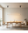 Svart matbordslampa 126cm - 18W, inkl. vajerupphäng