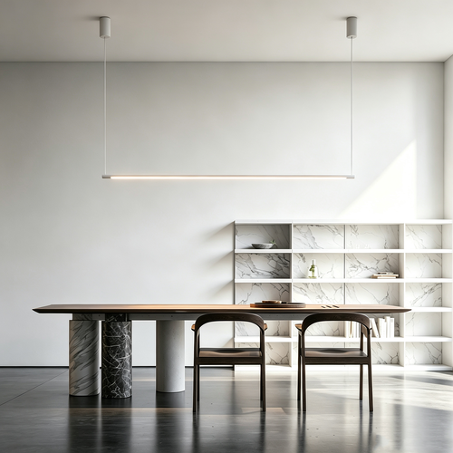 126cm dimbar matbordslampa - Vit, 18W LED, inkl. vajerupphäng