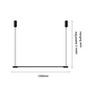 Svart matbordslampa 126cm - 18W LED, 2800K, inkl. vajerupphäng