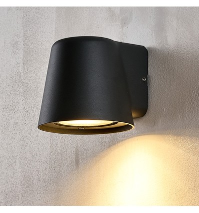 GU10 vägglampa - Svart, IP65, inomhus/utomhus, utan ljuskälla