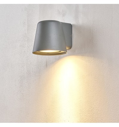 GU10 vägglampa - Grå, IP65, inomhus/utomhus, utan ljuskälla