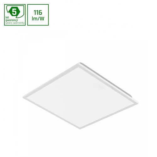 60x60 ALGINE LED-panel, 40W - Bakbelyst, IP40, vit ram, DALI dimbar