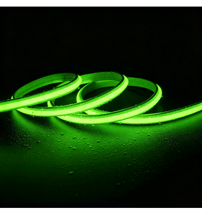 5m 9W/m Grön Slim COB strip - 230V, IP67 vattentät, 296 LED, kan klippas var 10:e cm