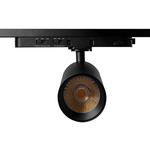 10-14W 3-fas CCT Triac skenspotlight - RA93, justerbar CCT & Watt, svart