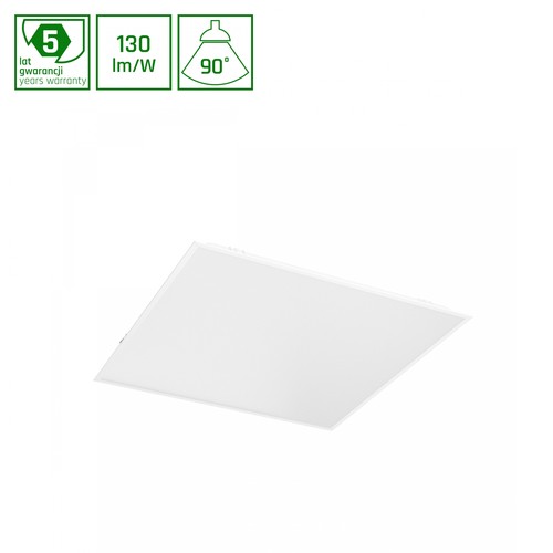 60x60 LED-panel, 40W - UGR19, RA90, DALI-dimbar, bakbelyst, vit ram