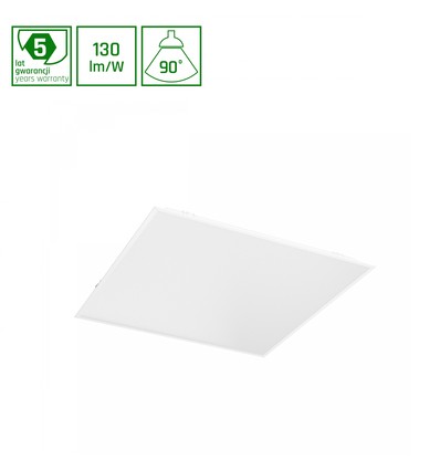 60x60 LED-panel, 40W - UGR19, RA90, DALI-dimbar, bakbelyst, vit ram