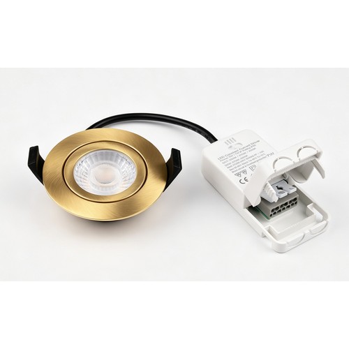 7W Ø8,3cm DimToWarm+CCT infälld spotlight dimbar RA96 - Hål: Ø6,8 cm, Mått: Ø8,3 cm, Guld